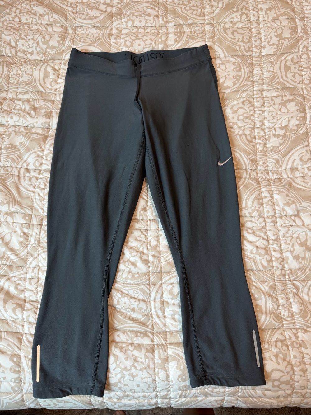 Nike Black Capri Leggings with Reflective Accents